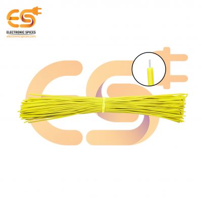 High Quality Ultra Flexible Cooper Electrical Wires, Two Ends PVC Electrical Wire 25cm (Yellow) Pack of 100pcs